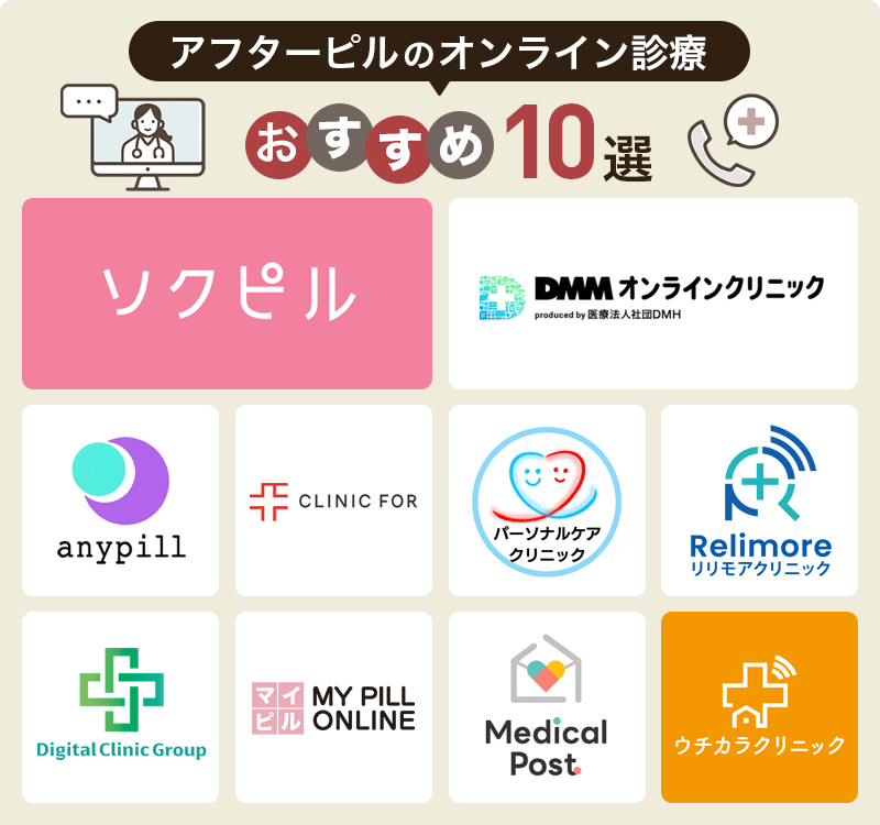 アフターピルのオンライン診療おすすめ10選！安いかつ即日届くのはどこ？