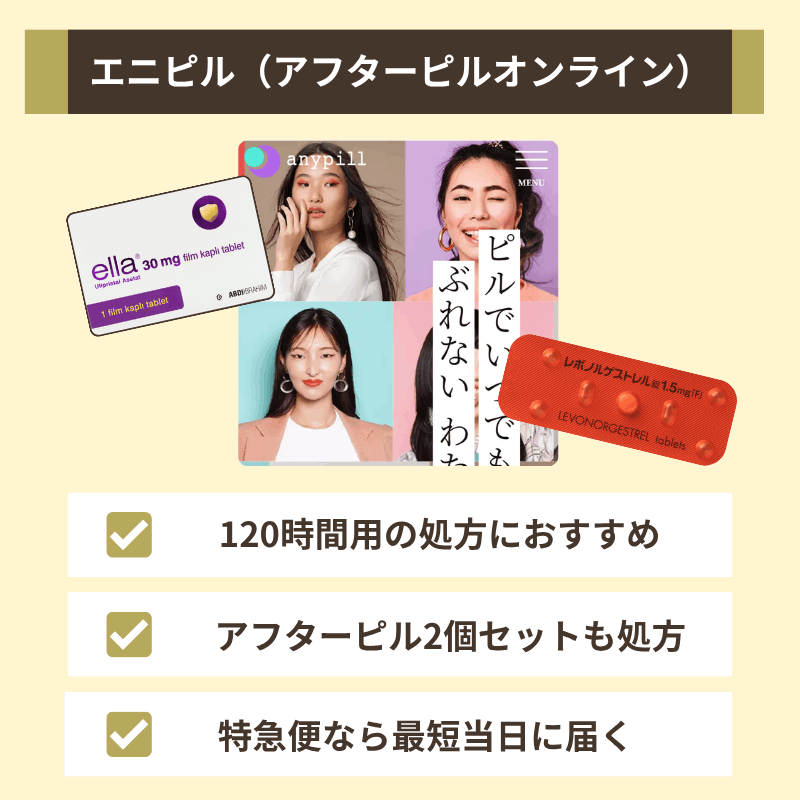 エニピルはオンライン診療で事前にアフターピルをもらうことが可能