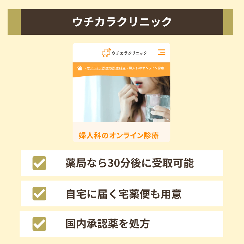 ウチカラクリニックはオンライン診療後に薬局でアフターピルを処方