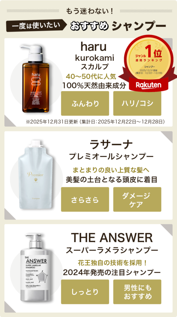 本当にいいシャンプーは?おすすめの売れ筋アイテム
